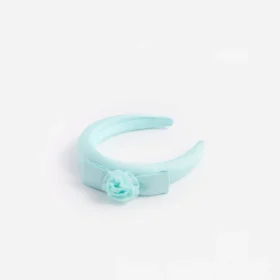 Aqua Flower Bow Headband