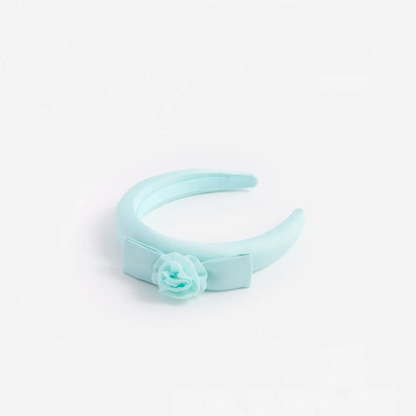 Aqua Flower Bow Headband Aqua Flower Bow Headband