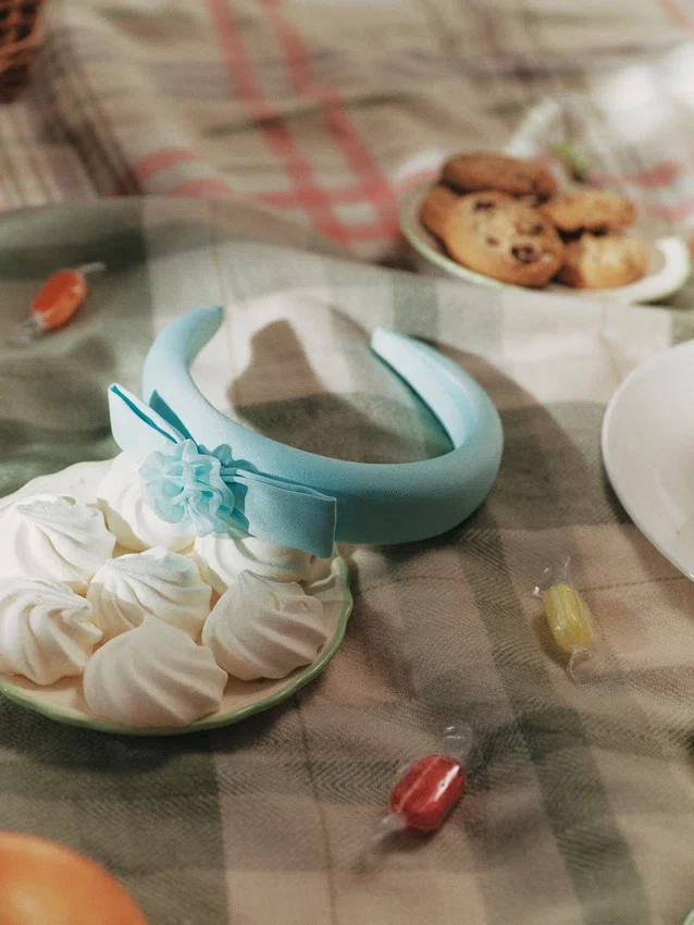 Aqua Flower Bow Headband Aqua Flower Bow Headband