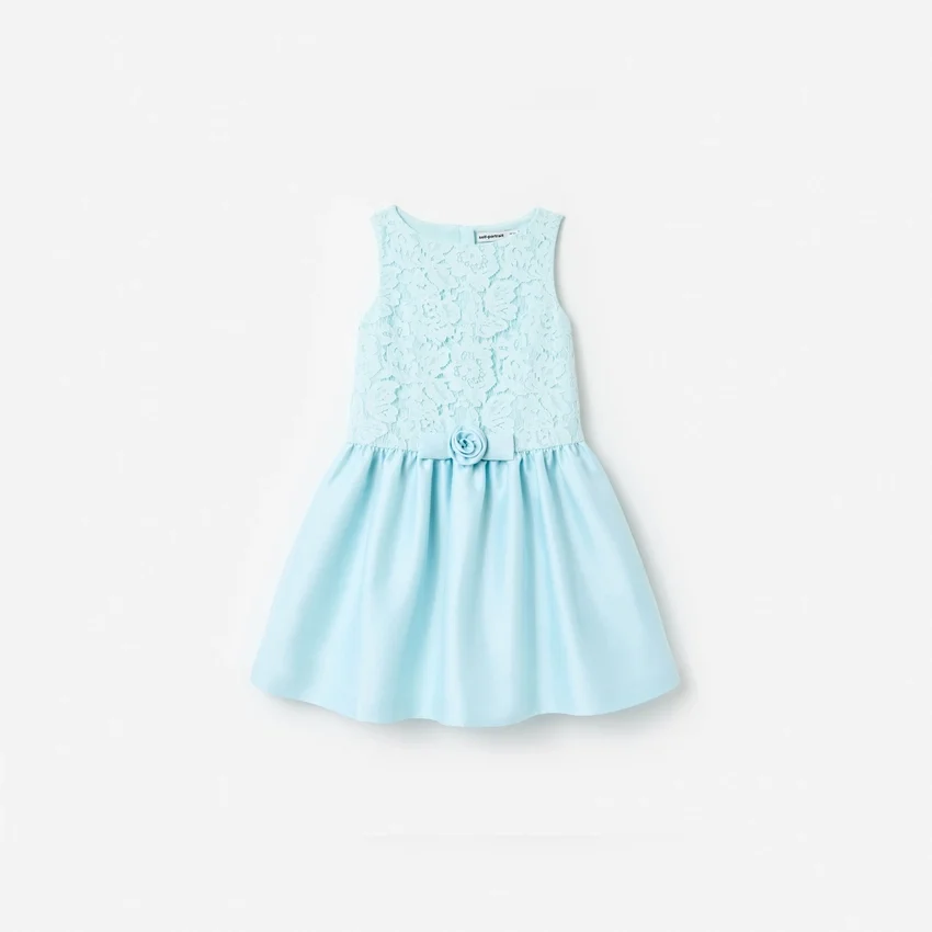 Aqua Taffeta Lace Bow Dress Aqua Taffeta Lace Bow Dress