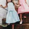 Aqua Taffeta Lace Bow Dress Aqua Taffeta Lace Bow Dress