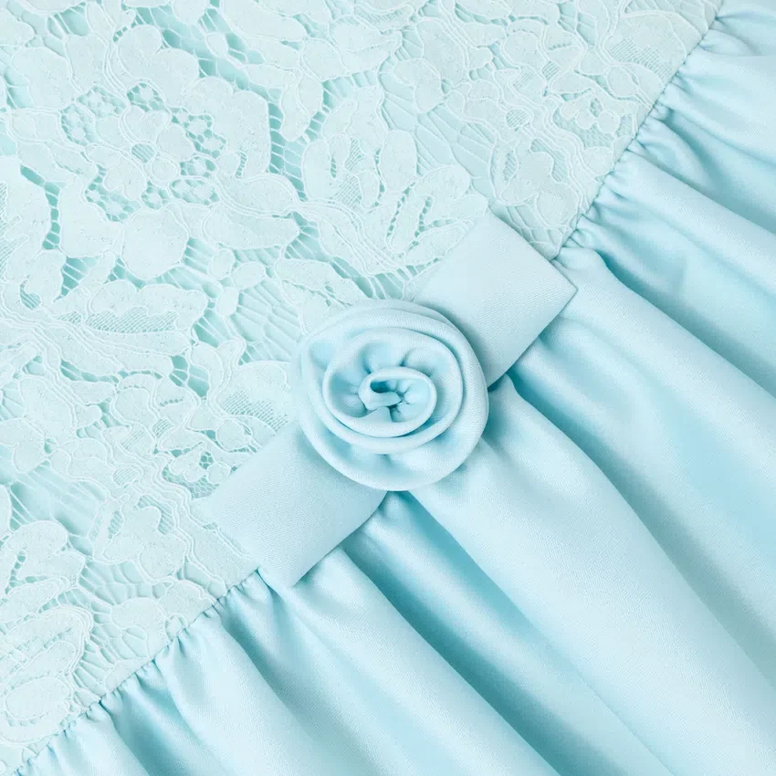 Aqua Taffeta Lace Bow Dress Aqua Taffeta Lace Bow Dress