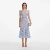 Baby Blue Fine Lace Midi Dress Baby Blue Fine Lace Midi Dress
