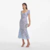 Baby Blue Fine Lace Midi Dress Baby Blue Fine Lace Midi Dress