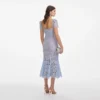 Baby Blue Fine Lace Midi Dress Baby Blue Fine Lace Midi Dress