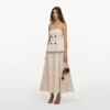 Beige Bandeau Pleated Midi Dress Beige Bandeau Pleated Midi Dress