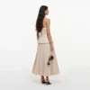 Beige Bandeau Pleated Midi Dress Beige Bandeau Pleated Midi Dress