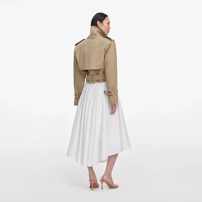 Beige Cropped Trench Jacket Beige Cropped Trench Jacket
