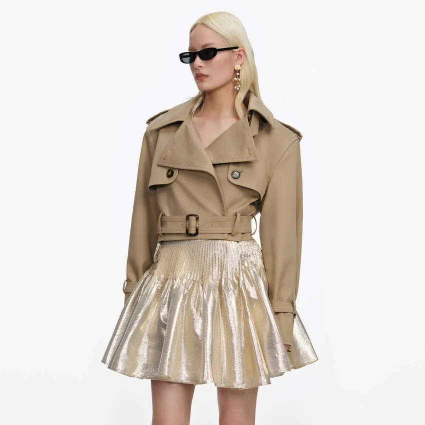 Beige Cropped Trench Jacket Beige Cropped Trench Jacket