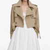 Beige Cropped Trench Jacket Beige Cropped Trench Jacket