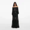 Black And Gold Chiffon Lace Maxi Skirt Black And Gold Chiffon Lace Maxi Skirt