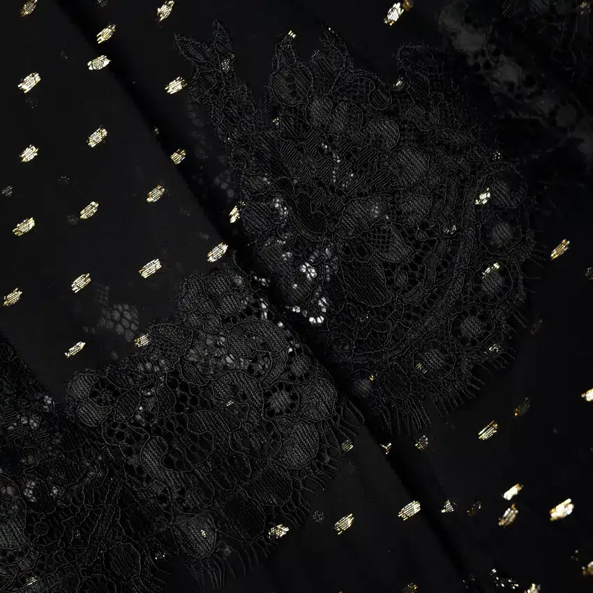 Black And Gold Chiffon Lace Maxi Skirt Black And Gold Chiffon Lace Maxi Skirt