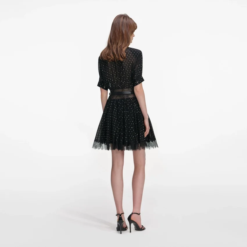 Black And Gold Chiffon Mini Dress Black And Gold Chiffon Mini Dress