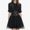 Black And Gold Chiffon Mini Dress Black And Gold Chiffon Mini Dress