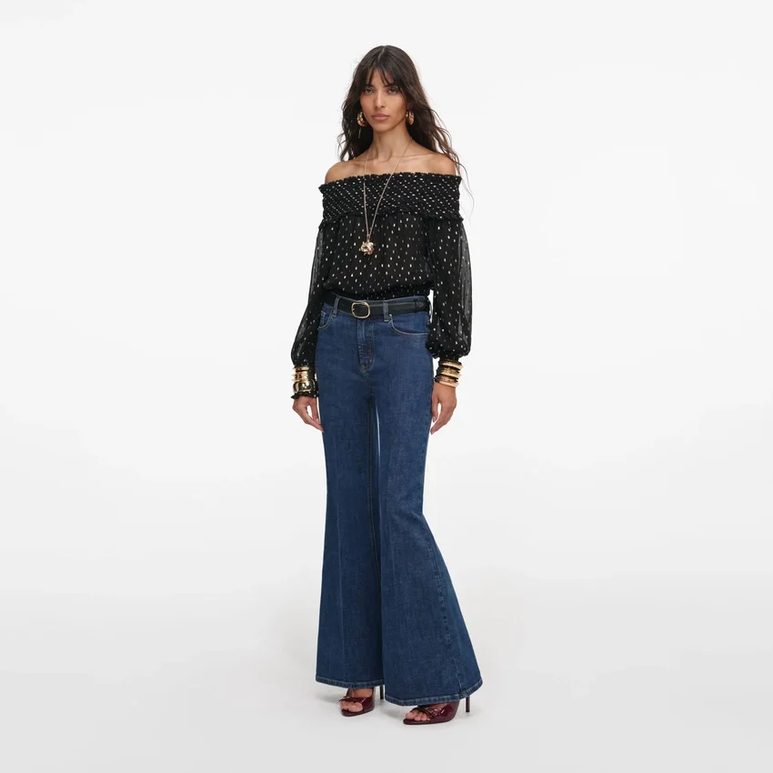 Black And Gold Chiffon Top Black And Gold Chiffon Top