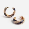 Black And Gold Pearl Hoop Earrings