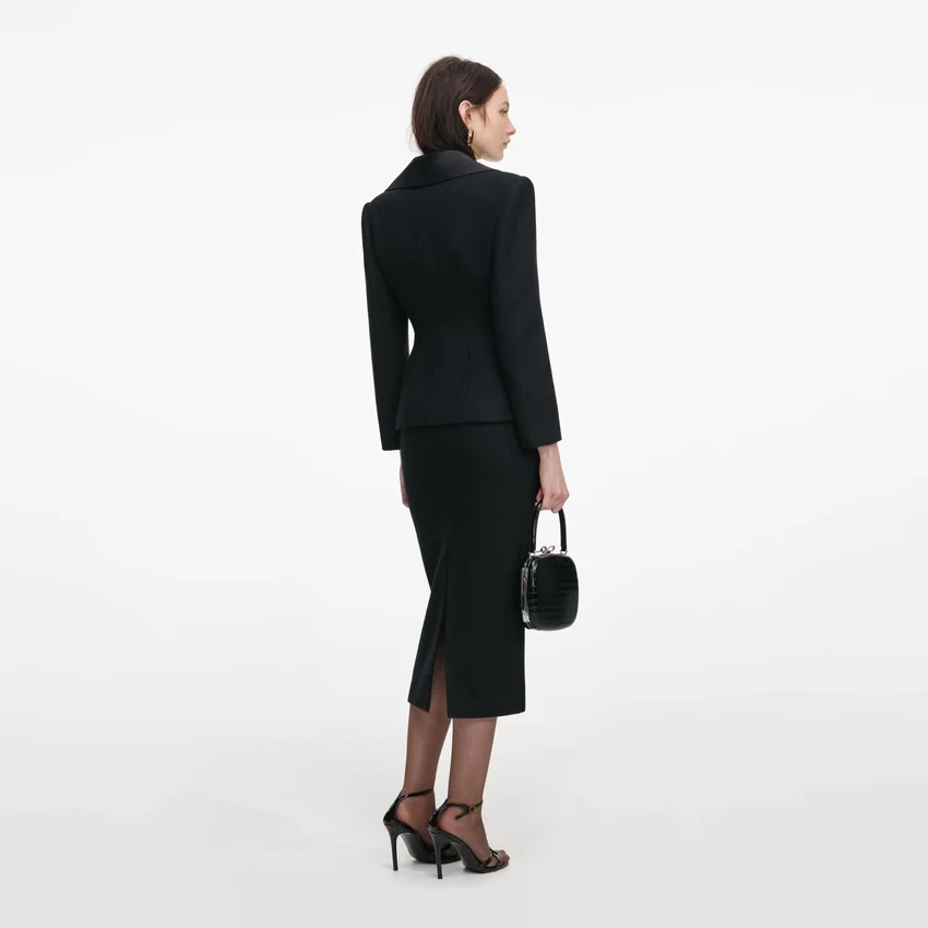 Black Blazer Tailored Midi Dress Black Blazer Tailored Midi Dress
