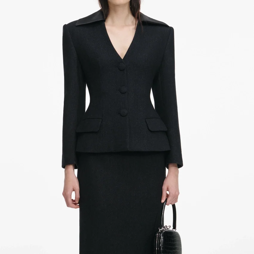 Black Blazer Tailored Midi Dress Black Blazer Tailored Midi Dress