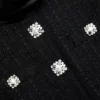 Black Boucle Collared Midi Dress Black Boucle Collared Midi Dress