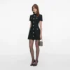 Black Boucle Collared Mini Dress Black Boucle Collared Mini Dress