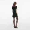 Black Boucle Collared Mini Dress Black Boucle Collared Mini Dress