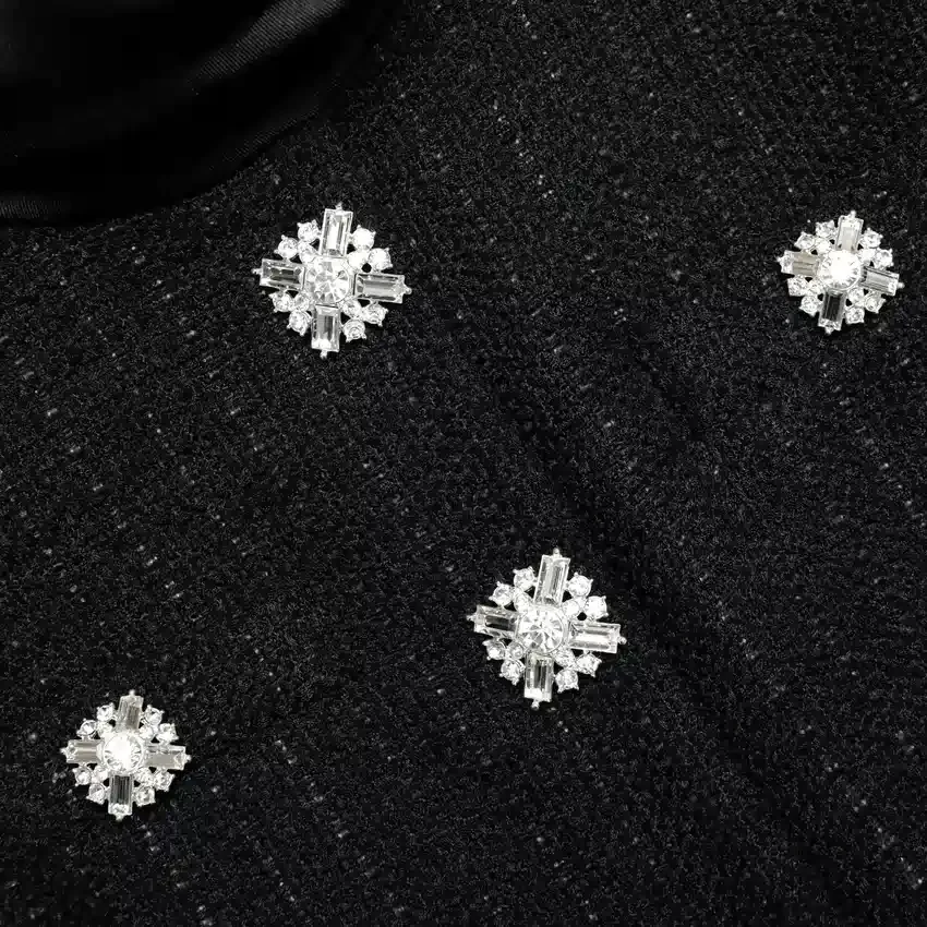 Black Boucle Collared Mini Dress Black Boucle Collared Mini Dress