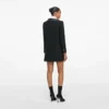 Black Boucle Contrast Collar Mini Dress Black Boucle Contrast Collar Mini Dress
