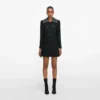 Black Boucle Contrast Collar Mini Dress Black Boucle Contrast Collar Mini Dress