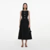 Black Boucle Crepe Midi Dress Black Boucle Crepe Midi Dress