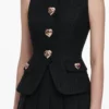 Black Boucle Crepe Midi Dress Black Boucle Crepe Midi Dress