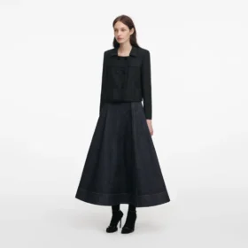 Black Boucle Cropped Jacket