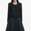 Black Boucle Cropped Jacket
