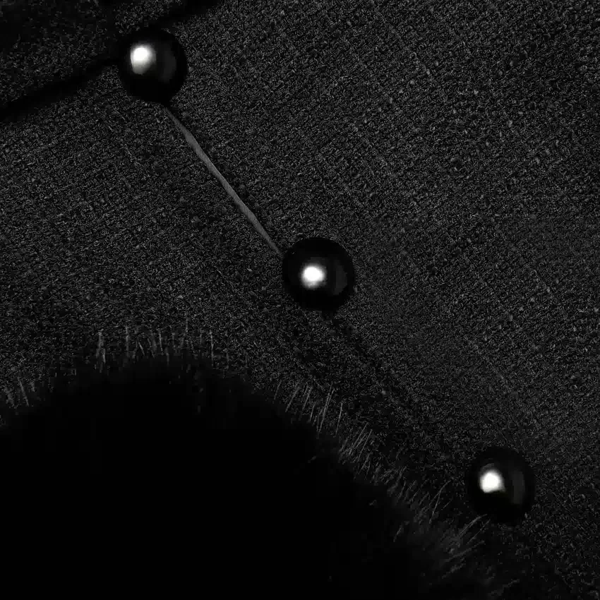 Black Boucle Faux Fur Cuff Jacket Black Boucle Faux Fur Cuff Jacket