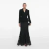 Black Boucle Rhinestone Lace Maxi Dress Black Boucle Rhinestone Lace Maxi Dress