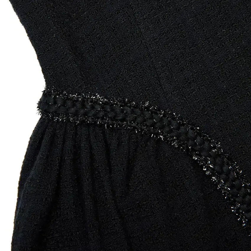 Black Boucle Sleeveless Midi Dress Black Boucle Sleeveless Midi Dress