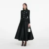 Black Boucle Taffeta Midi Dress Black Boucle Taffeta Midi Dress