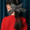 Black Check Hair Bow Black Check Hair Bow