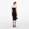 Black Contrast Lace Bodice Midi Dress Black Contrast Lace Bodice Midi Dress