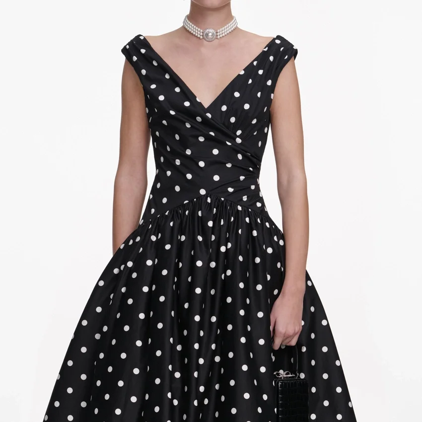 Black Cotton Midi Dress Black Cotton Midi Dress