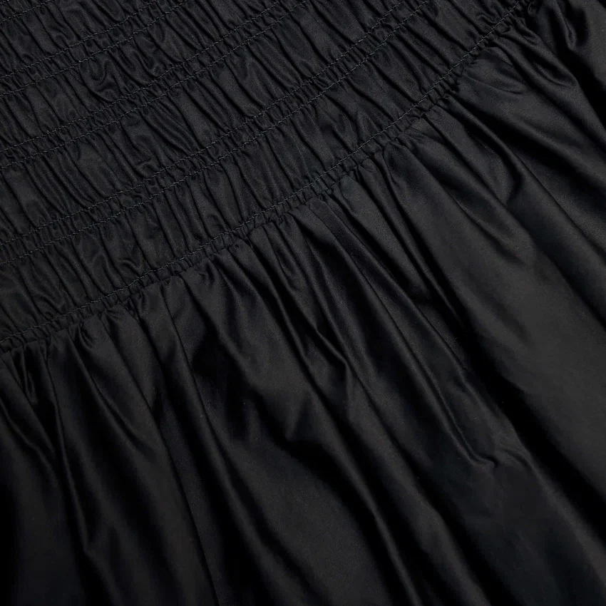 Black Cotton Midi Skirt Black Cotton Midi Skirt
