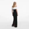 Black Crepe Flower Maxi Dress Black Crepe Flower Maxi Dress