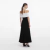 Black Crepe Flower Midi Dress Black Crepe Flower Midi Dress
