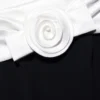 Black Crepe Flower Midi Dress Black Crepe Flower Midi Dress