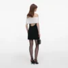 Black Crepe Flower Mini Dress Black Crepe Flower Mini Dress