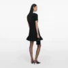 Black Crepe Lace Bib Mini Dress Black Crepe Lace Bib Mini Dress