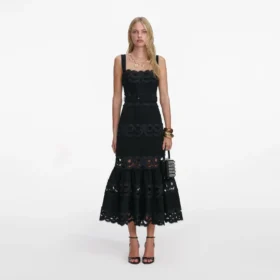 Black Crepe Midi Dress