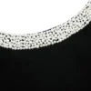 Black Crepe Pearl Trim Midi Dress Black Crepe Pearl Trim Midi Dress
