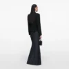 Black Crepe Polka Dot Maxi Dress Black Crepe Polka Dot Maxi Dress