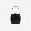 Black Croc Leather Compact Mini Bag Black Croc Leather Compact Mini Bag