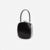 Black Croc Leather Compact Mini Bag Black Croc Leather Compact Mini Bag